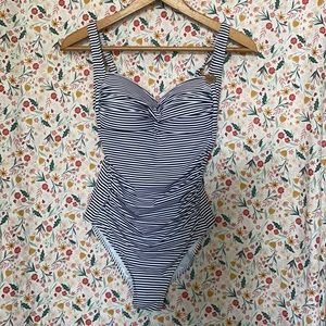 Size 6, Navy/White One Piece, Niptuck Swim